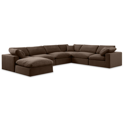 Issah Velvet U-Shaped Sectional Reversible