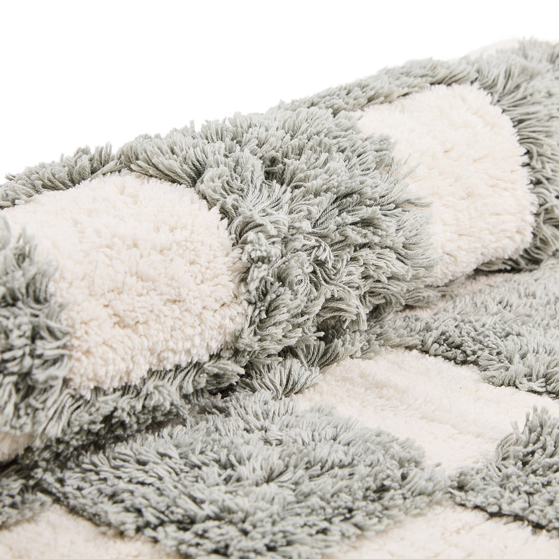 Checkerboard Bath Rug, Gray