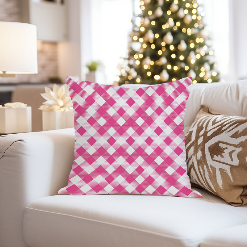 Abstract Pink Plaid Pattern IV Modern