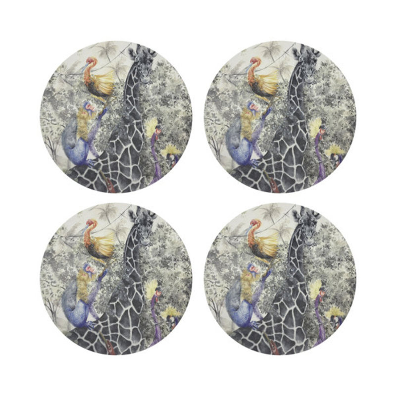 Sous-verres ronds en cuir végétalien Arcadia
