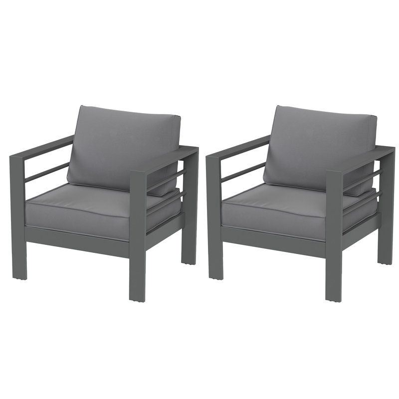 Fauteuil d'extérieur avec coussins (ensemble de 2)