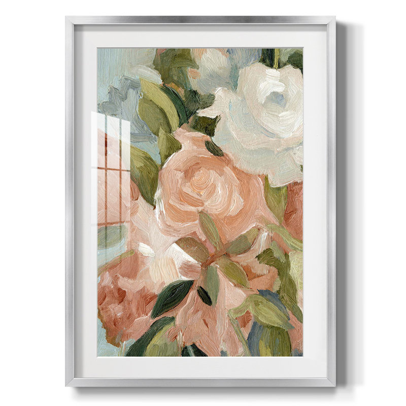 Motif rétro I, Blanc, Papier avec cadre argenté
