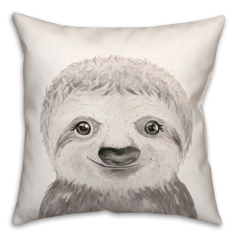 Baby Sloth Throw Pillow
