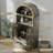 Arched Cabinet Bookshelf Bookcase - 71” Tall Mid Century Arched Display Cabinet, Open Shelf Storage Cabinet For Dining Room-1227022791