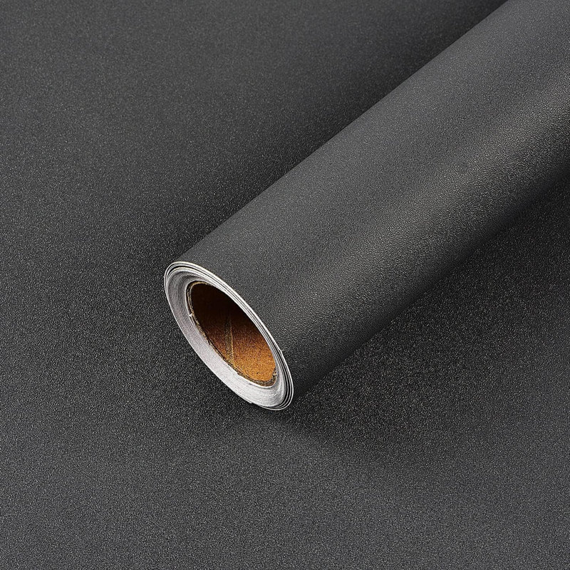 Papier peint épais et amovible gris pour murs, armoires - rouleau texturé 17,5 "x 400"
