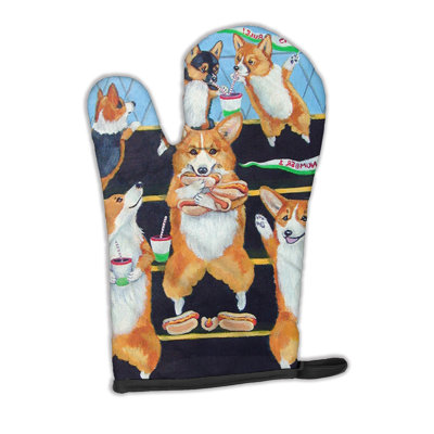 Caroline's Treasures Go Team Corgi Pembroke Polyester Oven Mitt
