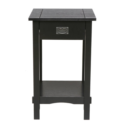 Solid Wood End Table with Storage