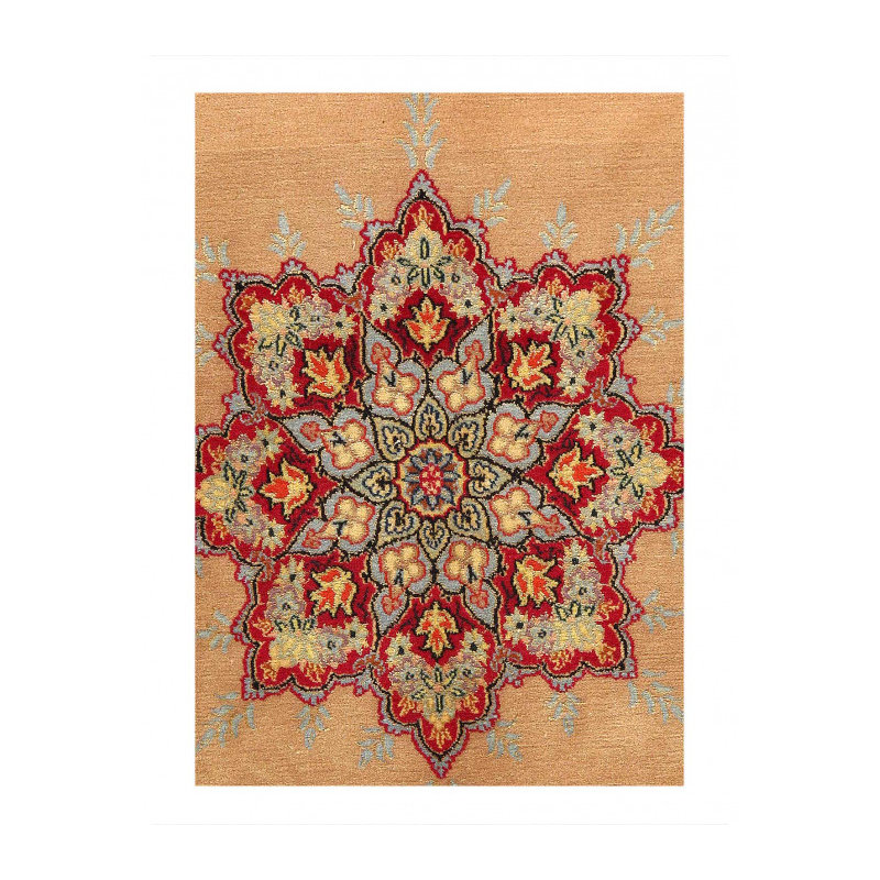 Super Fine hand knotted silk & wool Isfahan 2'1"X 4'3"