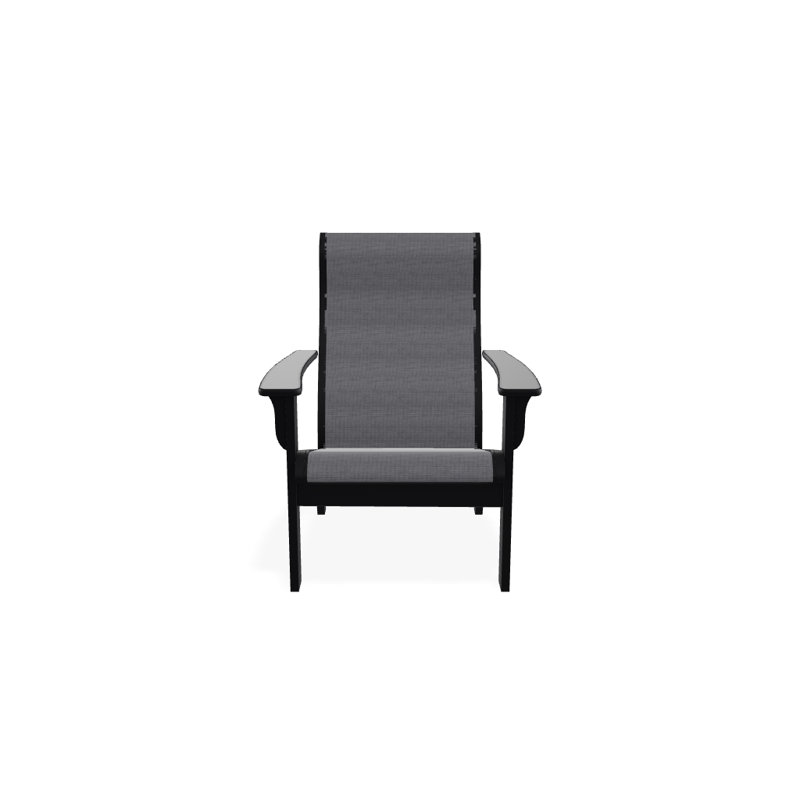 Adirondack MGP Polymer Outdoor Lounge Chair, Black, Alloy Sunbrella®