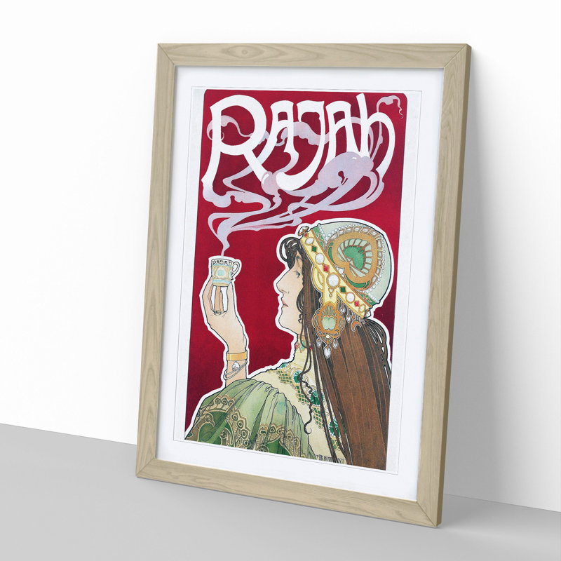 Rajah by Henri Privat-Livemont - Framed Print, 36cm H x 27cm W x 2cm D, Oak Framed