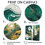 Vert et or Cascade sereine I - Art mural moderne 2 panneaux-567175635-567175636-567175638