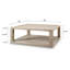 Table basse carrée Milo avec plateau en rotin vieilli blanchi Artx