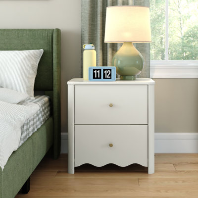 Setzer 2 Drawer 24 in. Wide Nightstand with Wave Detail