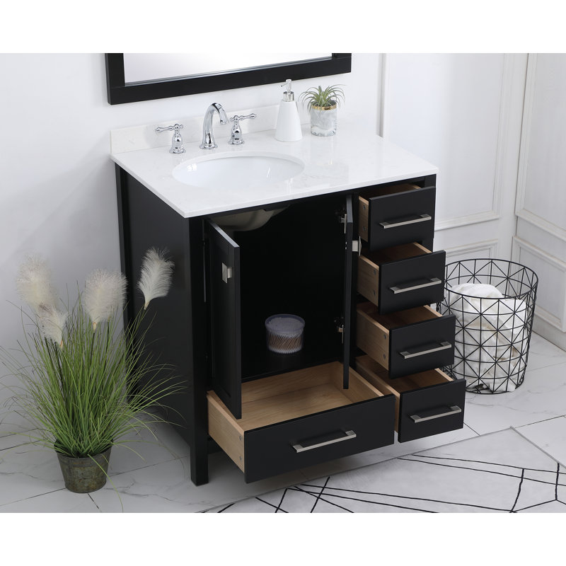 Ensemble de meuble-lavabo simple 32 po Irene, Noir