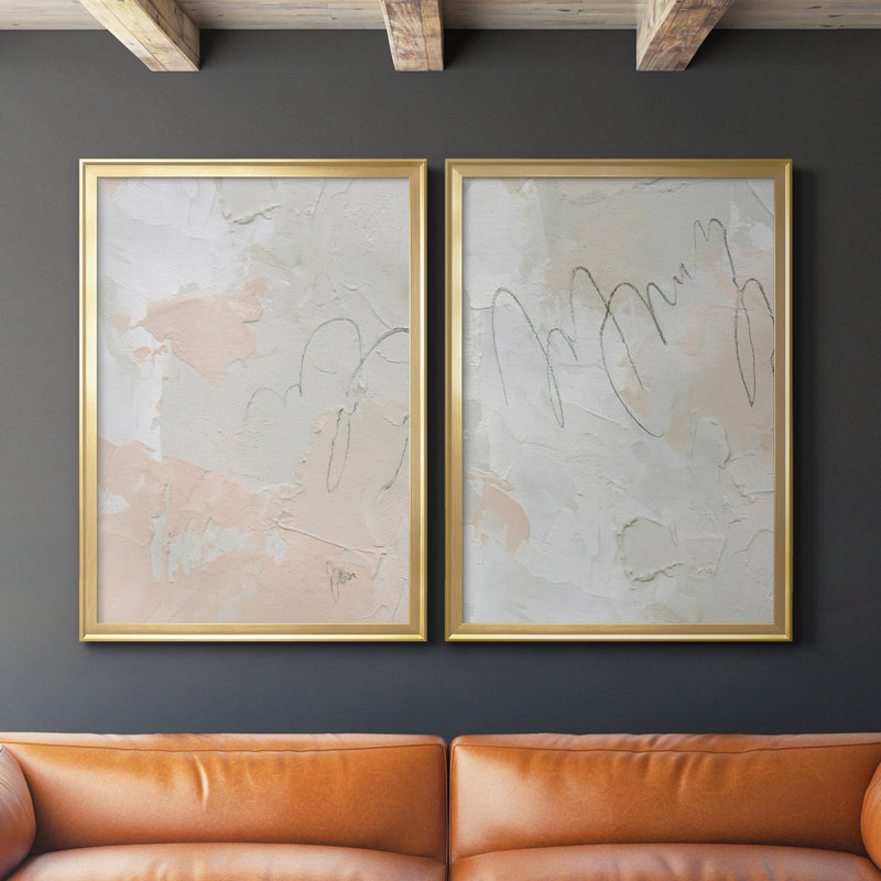 Encadré sur toile de qualité supérieure «Twistch I» prêt à être accroché, Or, H 36,5 po x l 53 po