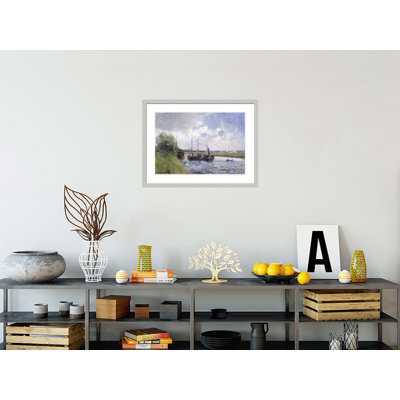 «The Banks of the Oise Near Pontoise» par Camille Pissarro, impression giclée encadrée