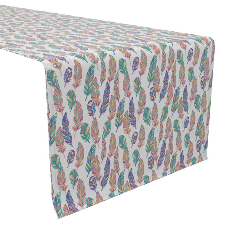 Rectangular Floral Cotton Twill Table Runner