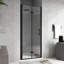 Porte de douche pliante l 32 po x H 72 po noir mat