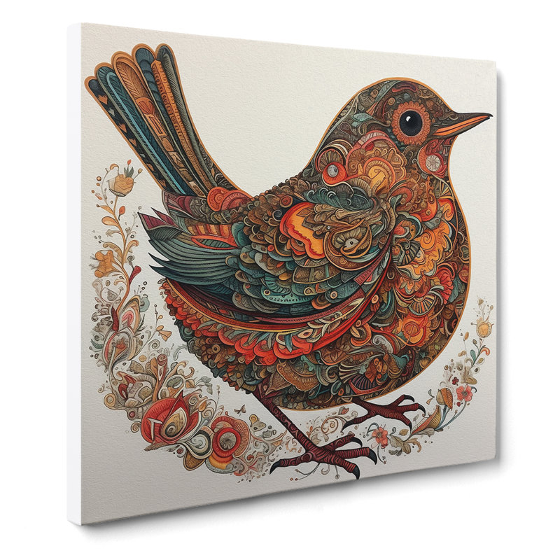 Robin Paisley No.1 - No Frame Print, 50cm H x 50cm W x 3cm D