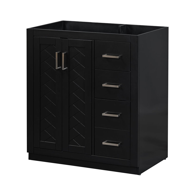 Meuble-lavabo simple 29,53 avec comptoir, Noir