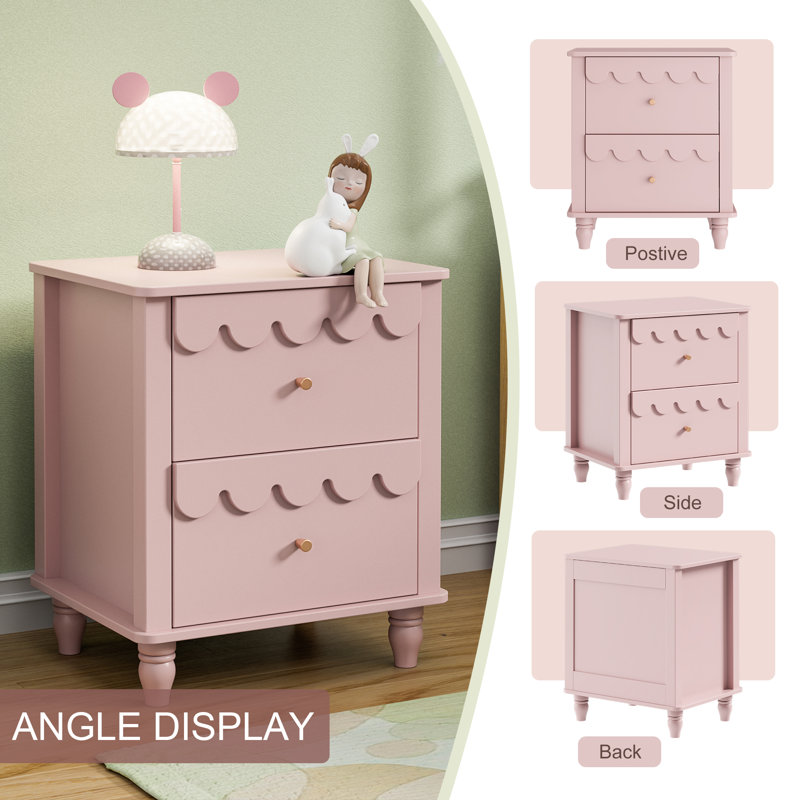 Table de chevet en forme de nuage de 19,7 po Dorlan, Rose