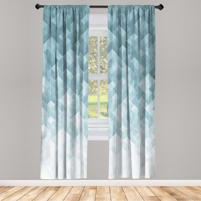 Microfiber Floral Semi-Sheer Rod Pocket Curtain Panels