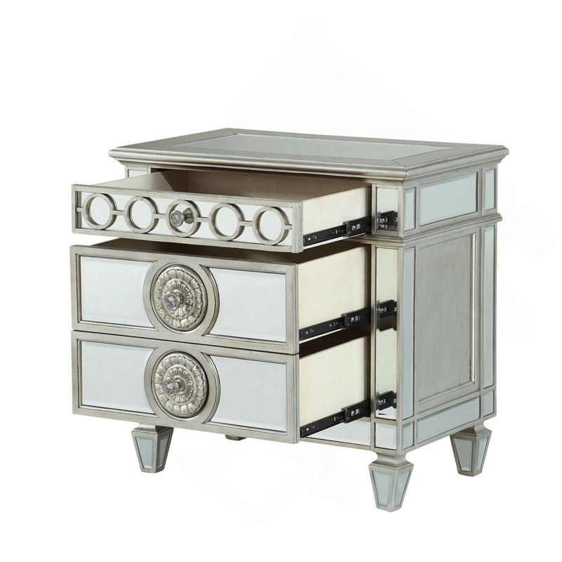 Table de chevet Glam Luxury, Argent argent