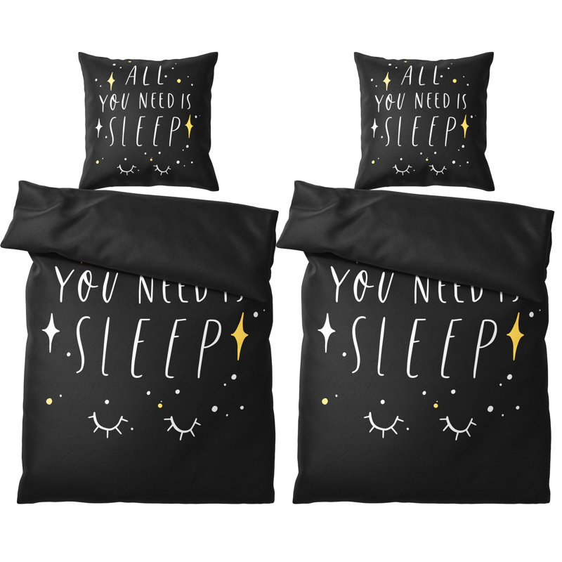 Cotton No Pattern Duvet Cover Set with Pillowcases