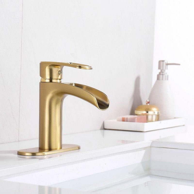 Single-Hole Single-handle Bathroom Faucet, Gold