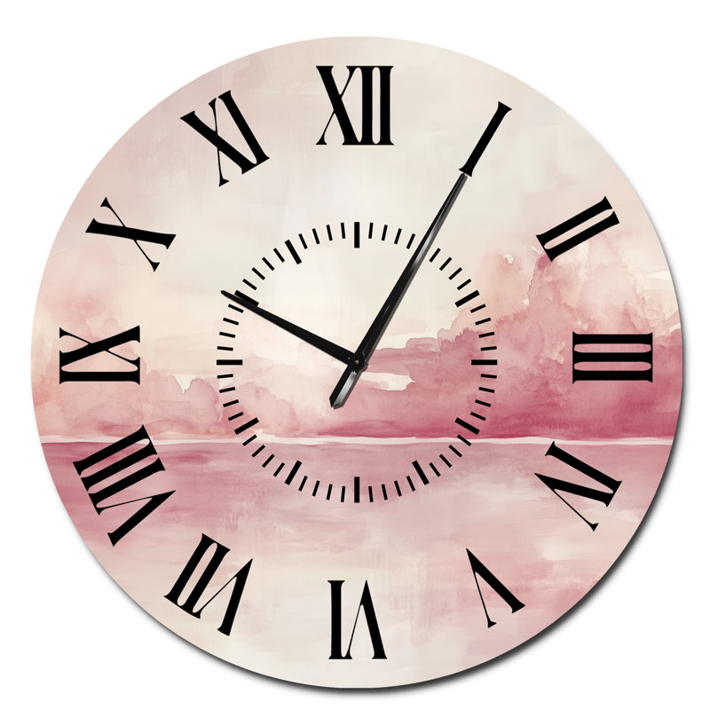 Horloge murale silencieuse en métal Blush Cloud Horizon - Coastal Silent, Surdimensionné