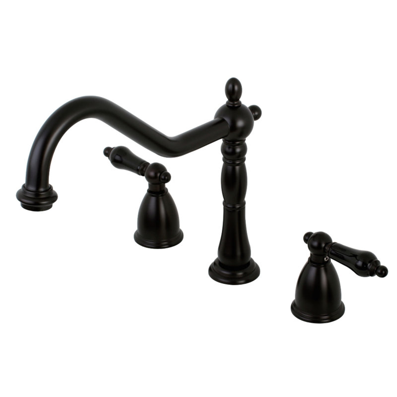 Kingston Brass Duchess Double-Handle Widespread Kitchen Faucet, Oil Rubbed Bronze, Without Spray