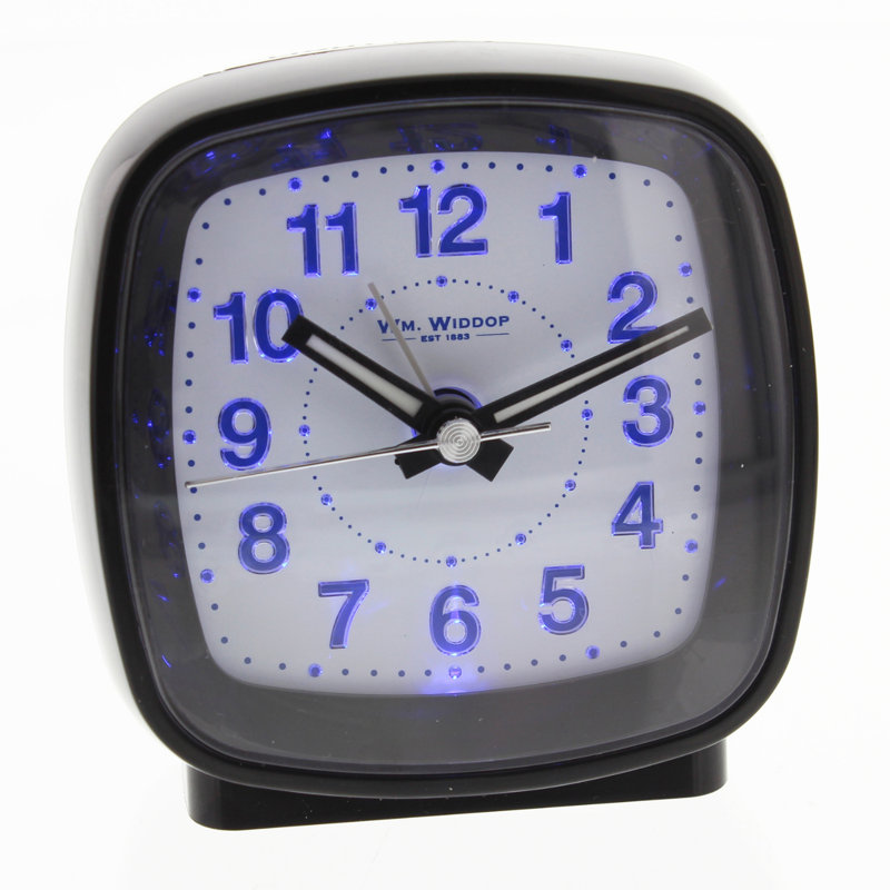 Quartz movement / Crystal Alarm Tabletop Clock in Black