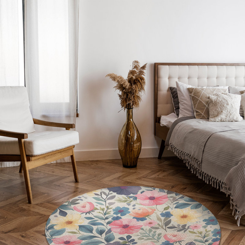 Tapis tressé Garden Delight, Rond 5 pi