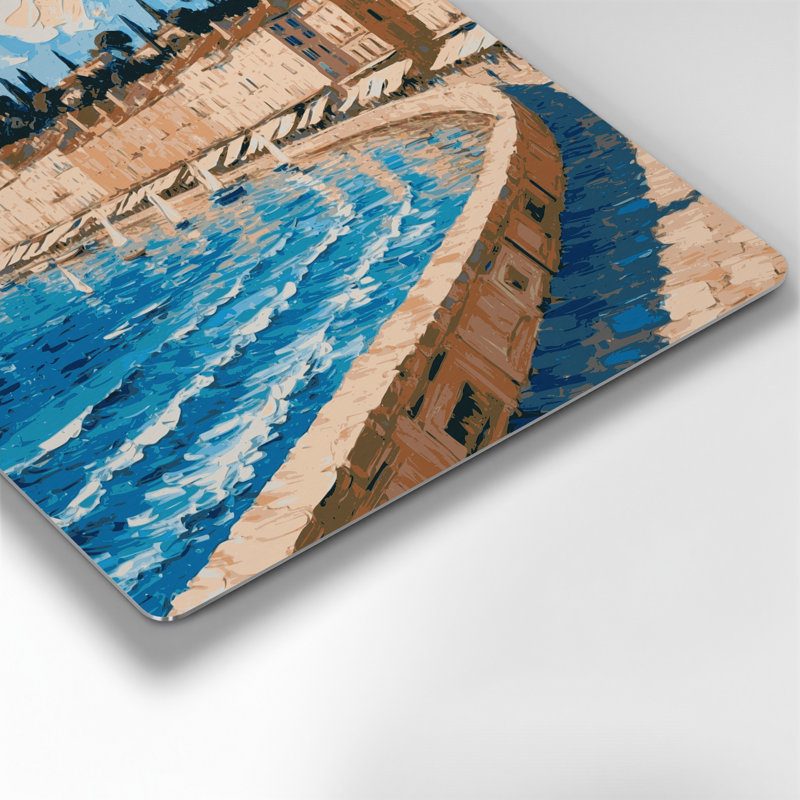 Cities Nice France Grey Metal Wall Art, 144" H x 144" W x 0.05" D