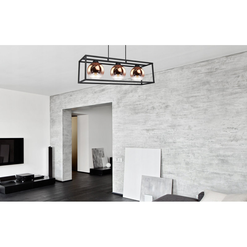 Bolling 3 - Light Kitchen Island Pendant, Copper/Transparent