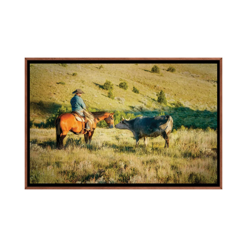 Making Friends by Rhonda Thompson - Floater Frame Print on Canvas