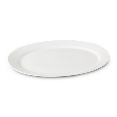 19" White Oval Platter