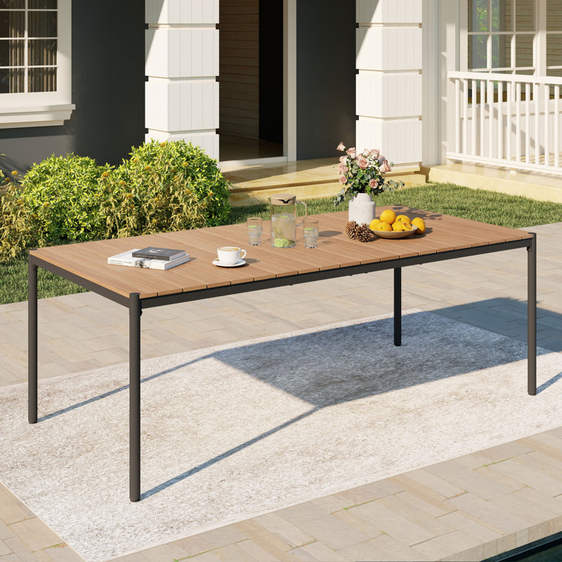 Rectangular 82.7'' L X 39.4'' W Outdoor Patio Dining Table, 29.3" H x 82.7" W x 39.4" D