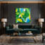 «Abstract Shapes 57», art mural sur toile verte-46521639