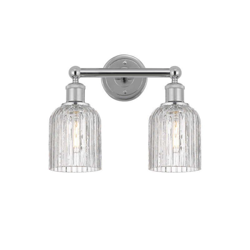 Abat-jour de salle de bain 2 lumières Edison Addeline 14 po, Chrome poli, Clair