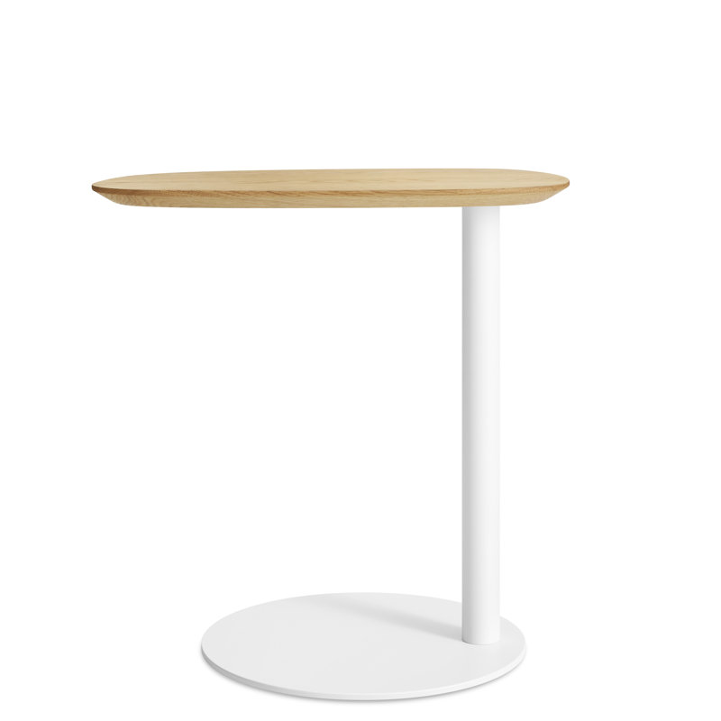 Swole Solid Wood End Table, White Oak/White, 20" H x 20" W x 15" D