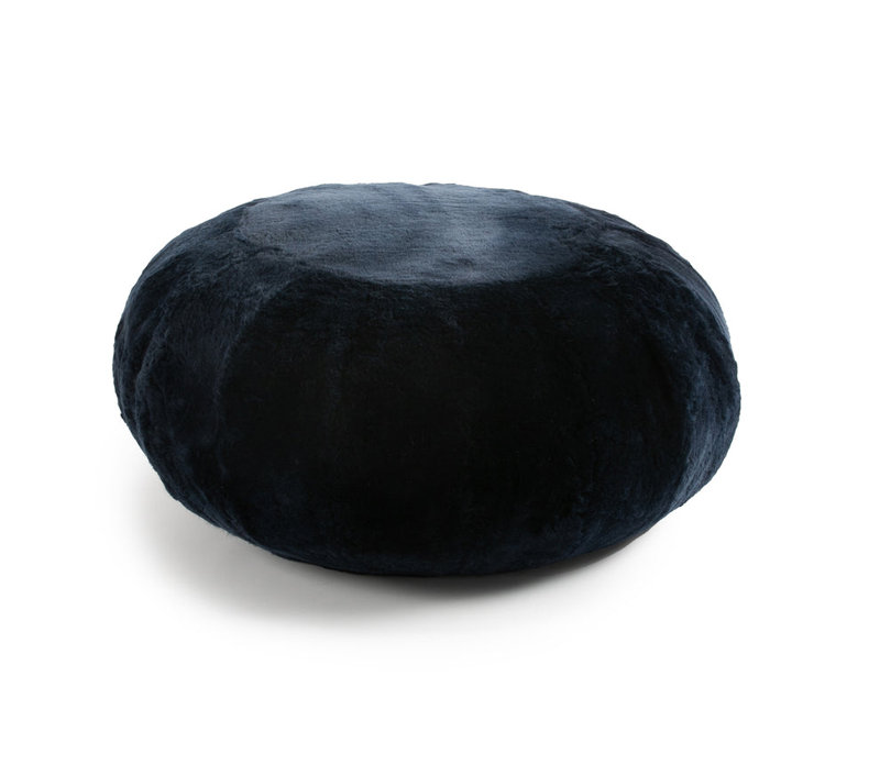  Repose-pieds Furniture Shearling, Bleu marine foncé