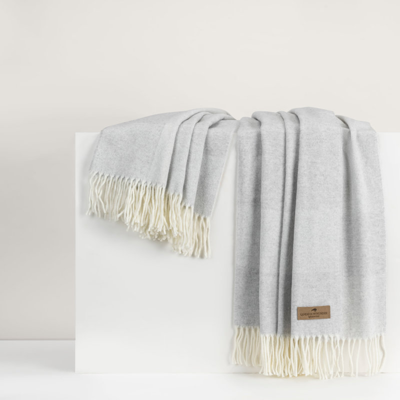 Hampton Plaid Herringbone Throw, Silver