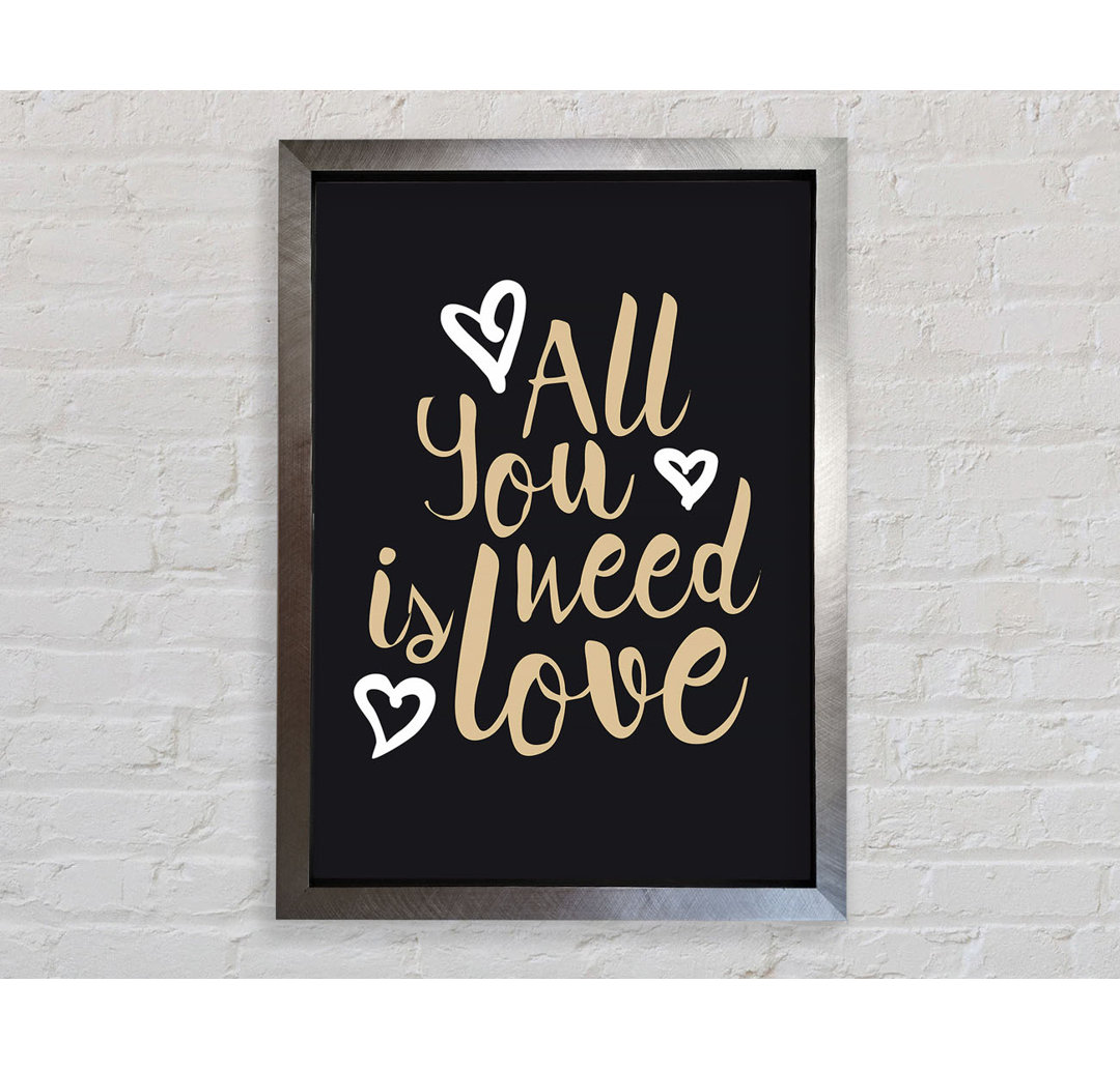 All You Need Is Love 2 - Einzelne Bilderrahmen Typografie