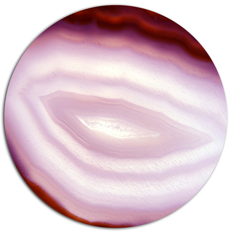 «Pink Agate Geode Geologique Crystals», impression sur métal, H 36 po x l 36 po