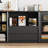 American style luxurious black bookcase