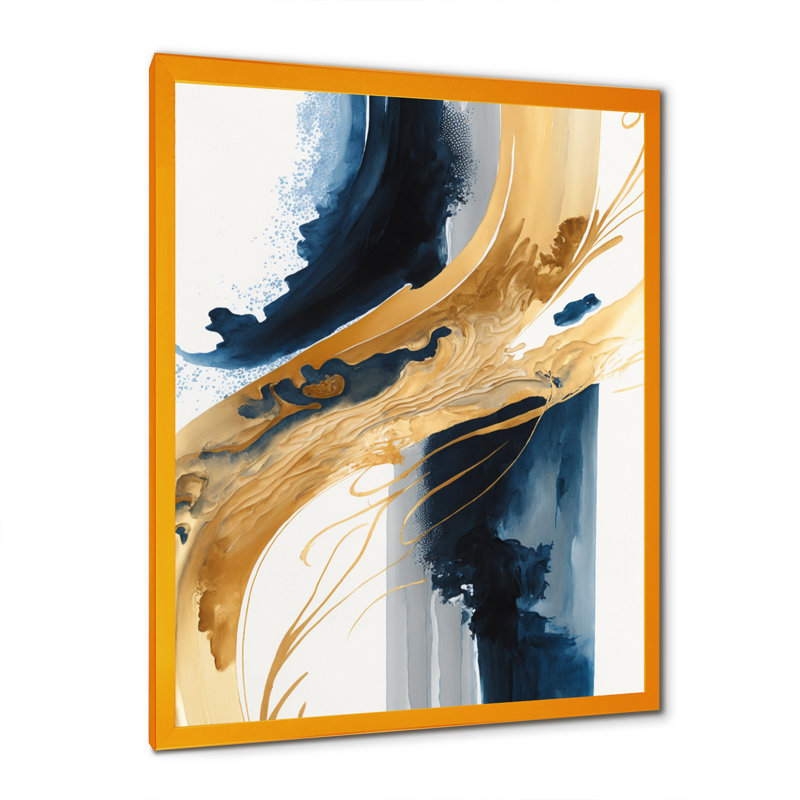 Stylish Spiral Abstract III - Abstract Spirals, impression sur toile encadrée, Impression dorée sur toile encadrée