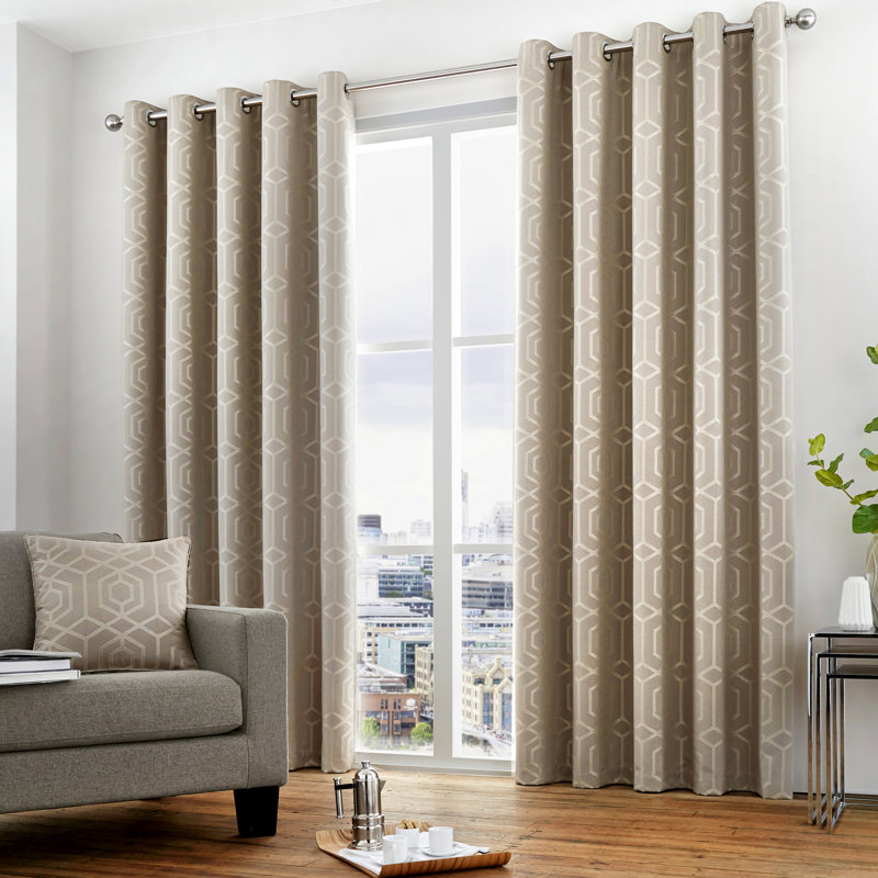 Camberwell Room Darkening Curtain Pair, Width 168 x Drop 183 cm, Stone