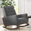 Chaise berçante en tissu et bois massif-678192586