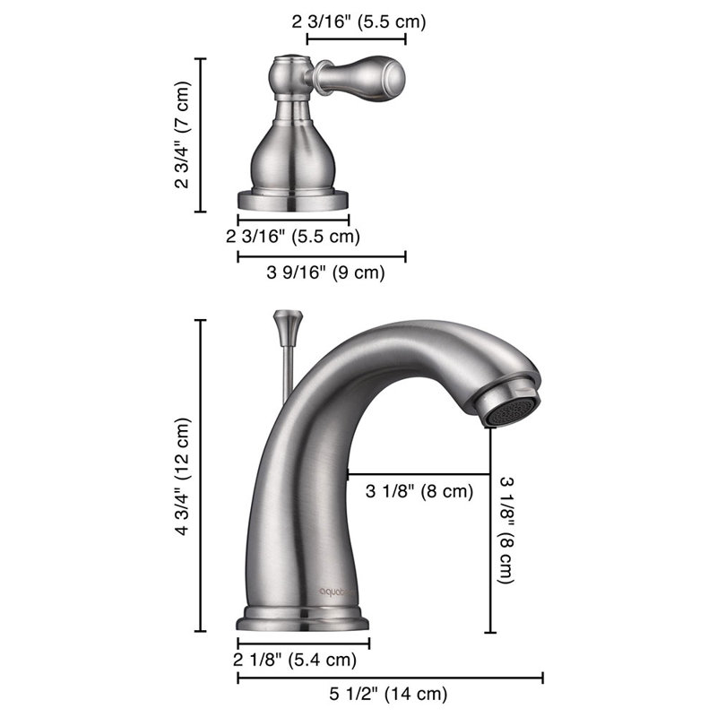 Brushed Nickel 3-Hole 2-Handle Bathroom Faucet with Drain Assembly